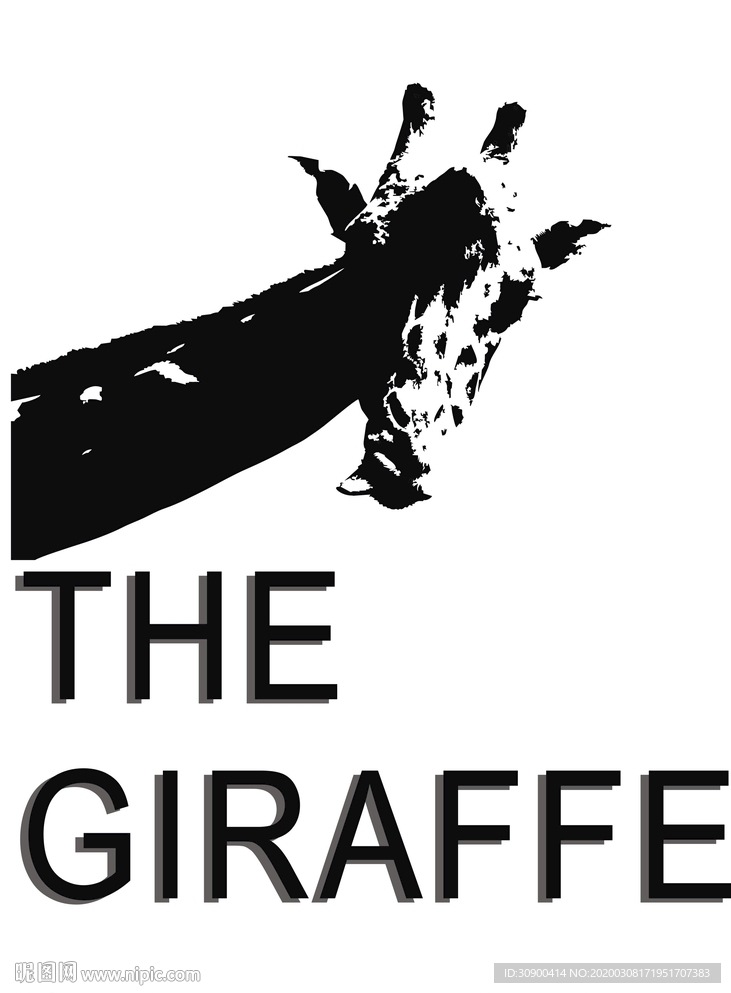 长颈鹿 CDR矢量 设计海报