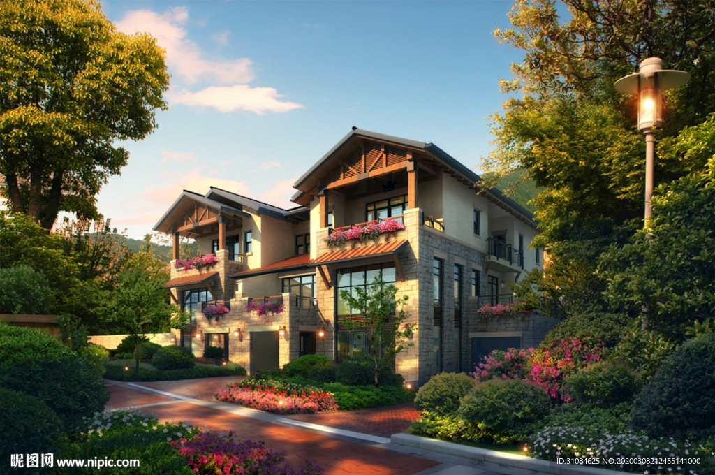 别墅效果图景观效果图住宅效果图