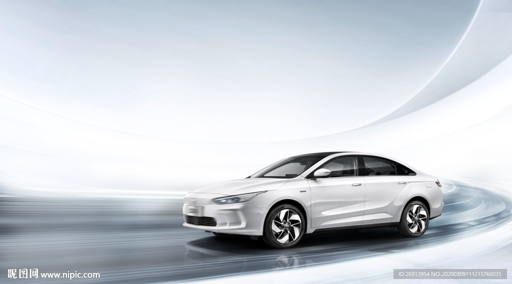 极简纯白汽车背景