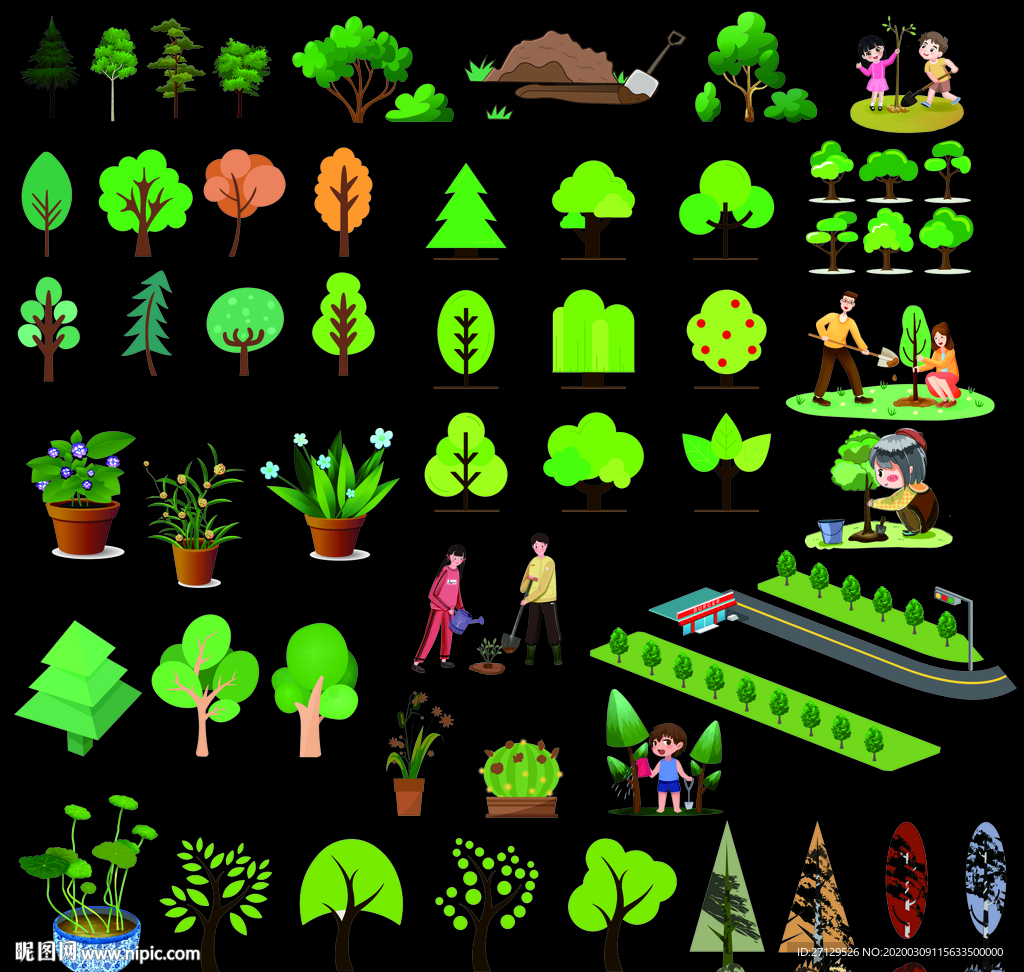 植树节元素