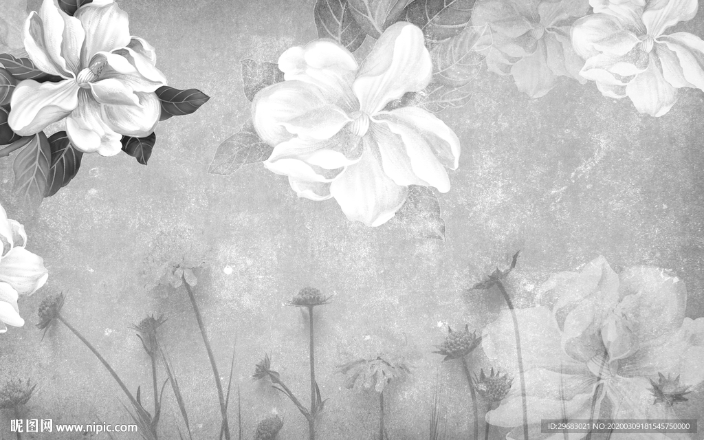 花灰色奢华画 tif分层