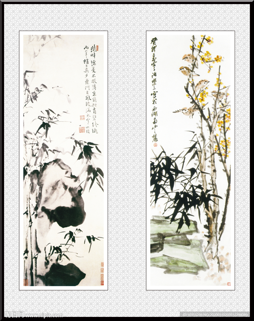 水墨竹子 玄关竹子 竹报平安