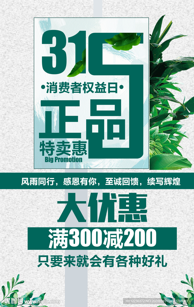 2020年315商促销优惠海报