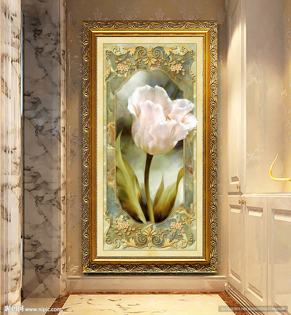 欧式奢华玄关画