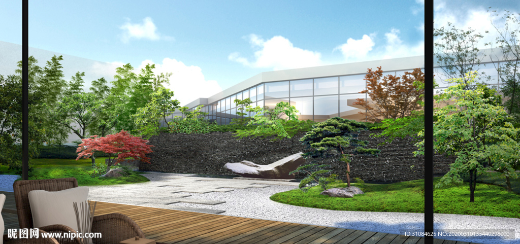 景观效果图 城市园林建筑效果图