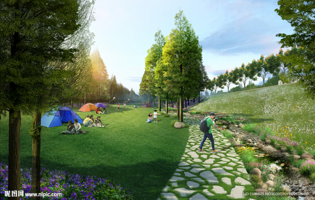 景观效果图 园林绿地效果图