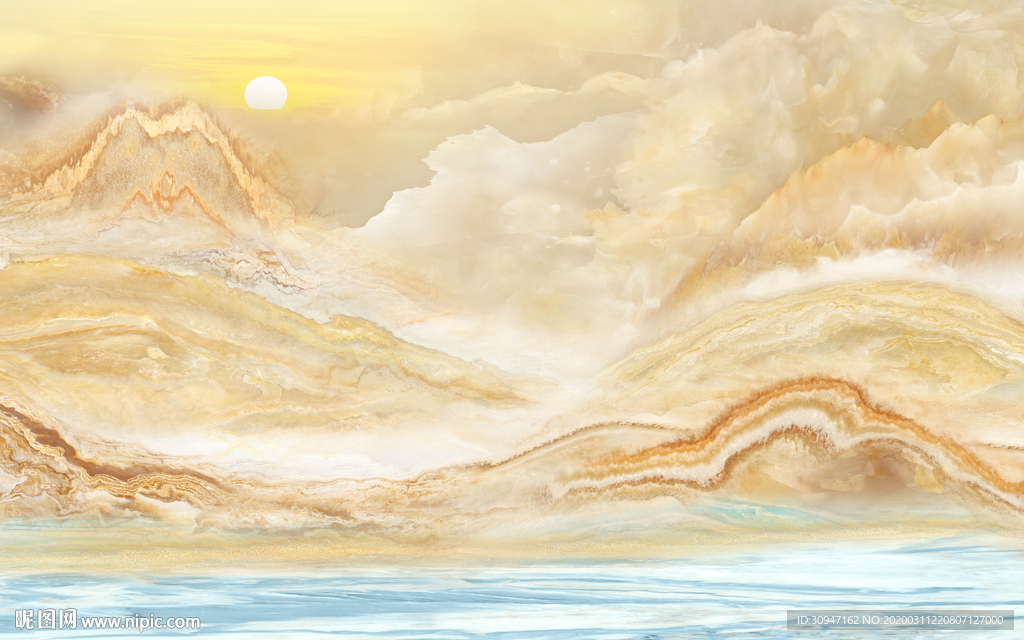 大厅高档山水石纹 TIF分层