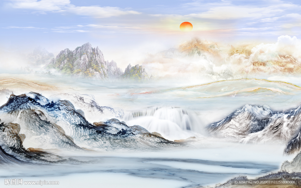 极品高档山水石纹 TIF分层