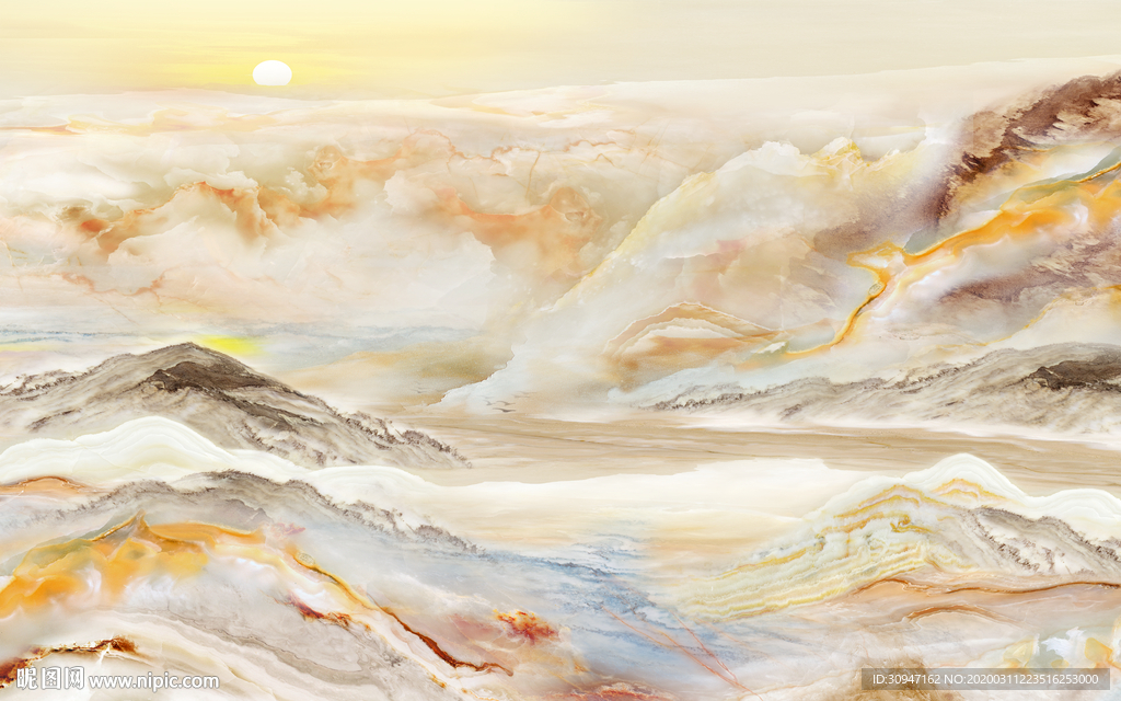 大气高档山水石纹 TIF分层