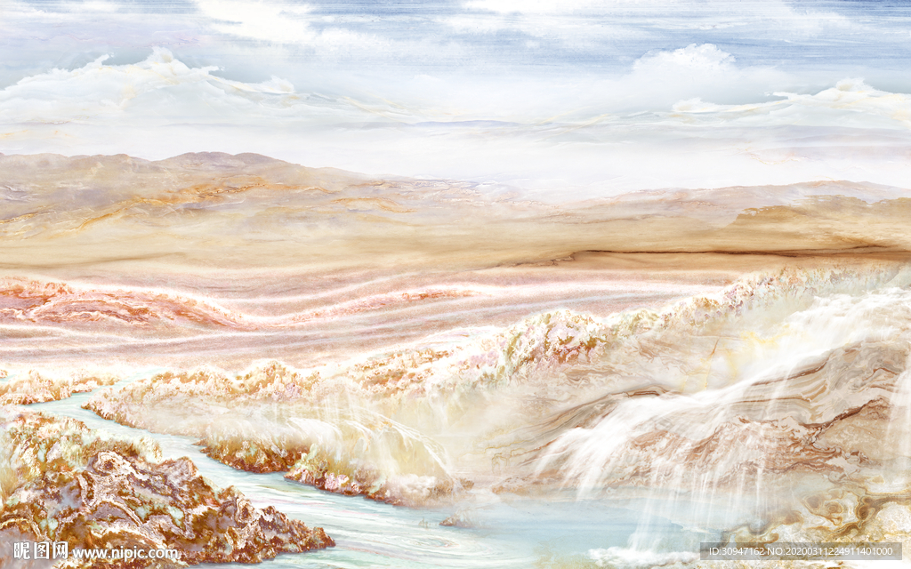 简约山水新大理石 TIF分层