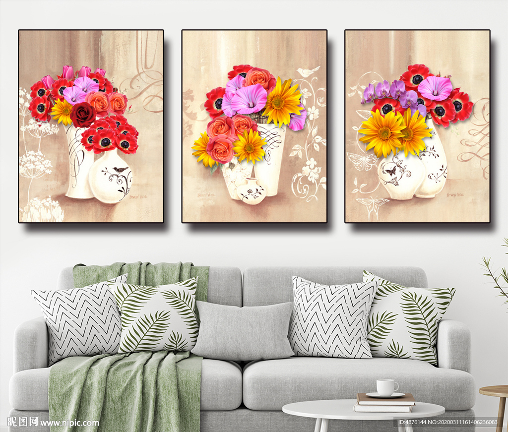 花卉无框画装饰画