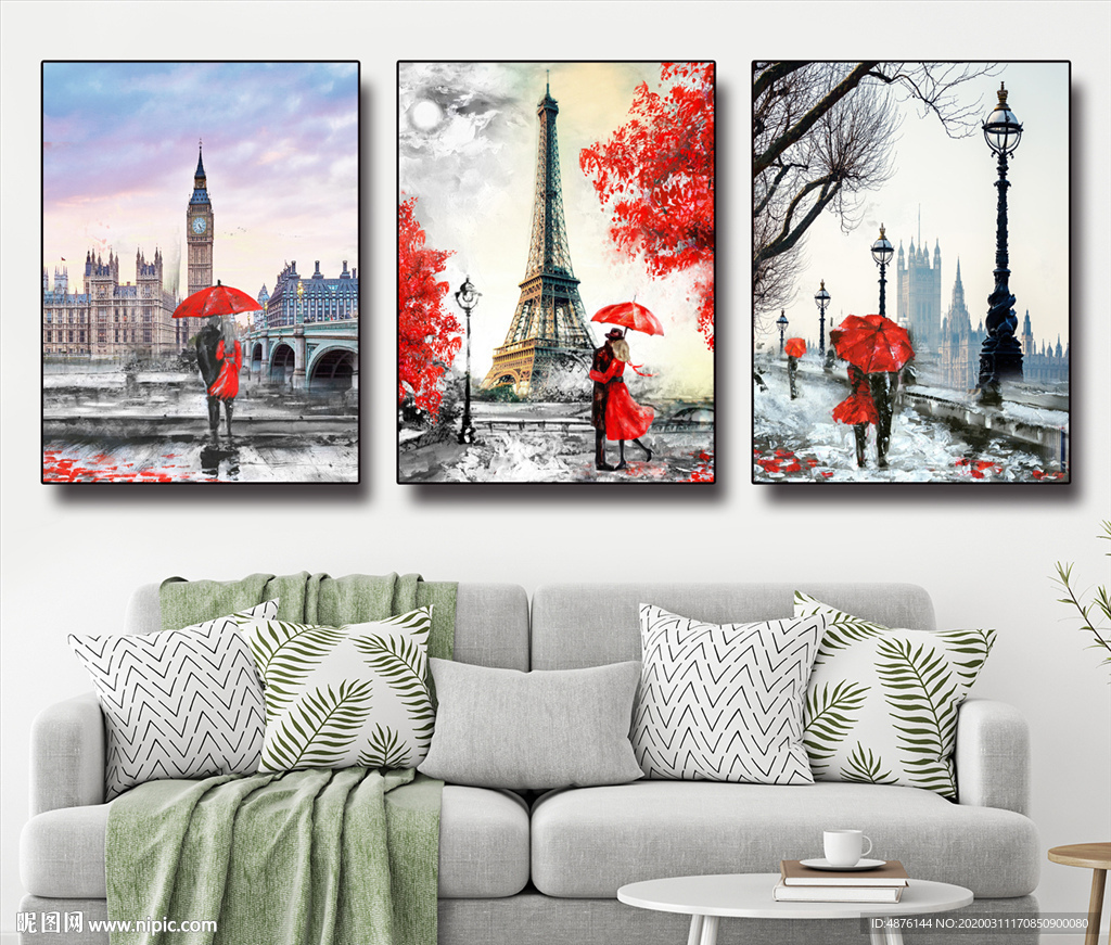 北欧建筑无框画