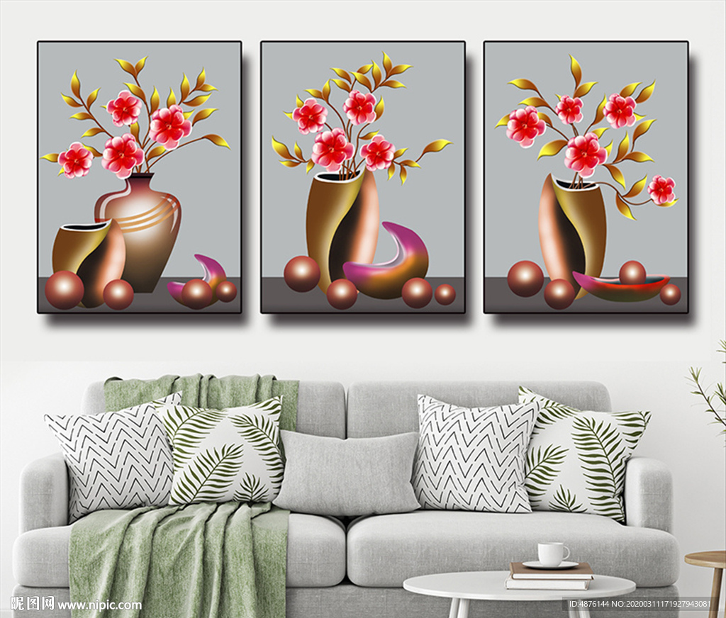 现代花卉无框画