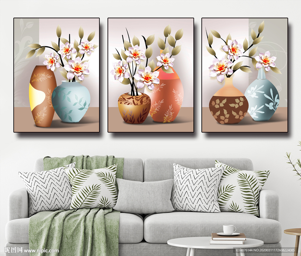 现代花卉装饰画无框画