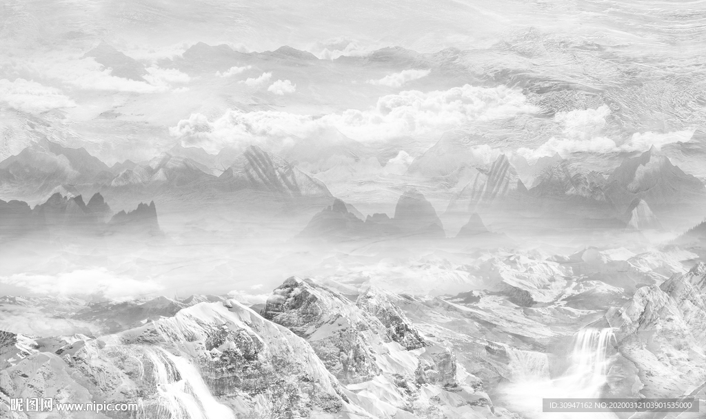 高端 山水新大理石 TIF分层