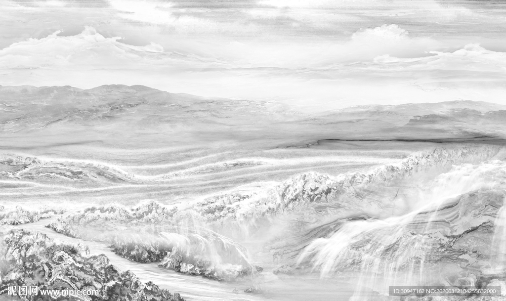 现代山水新大理石 TIF分层