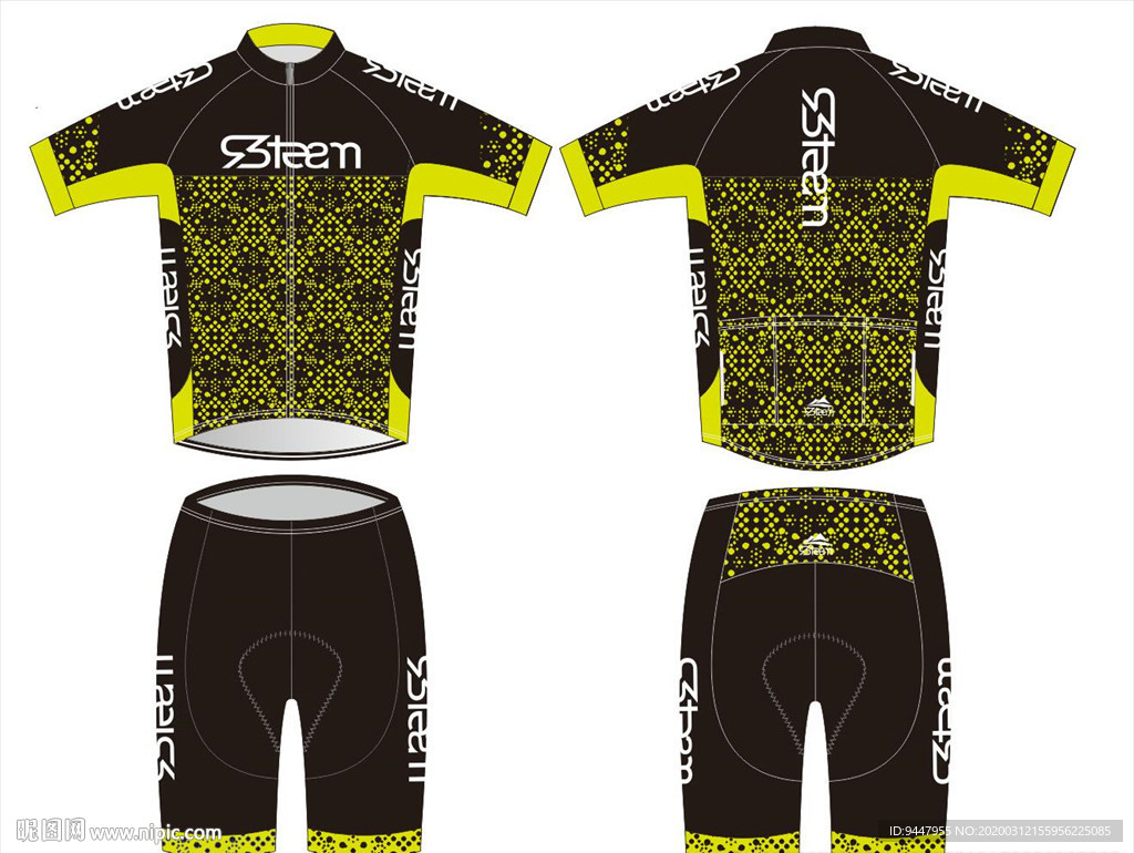 短袖骑行服 服装图案  印花
