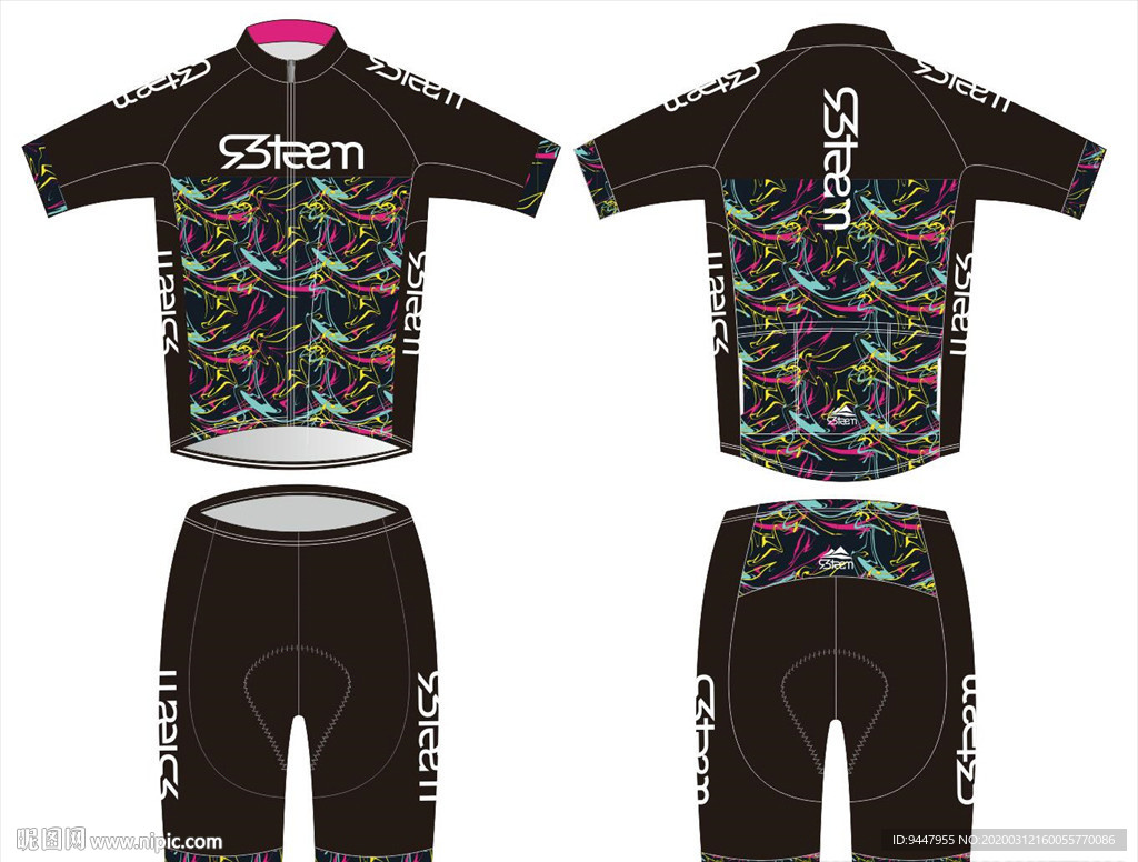 短袖骑行服 服装图案