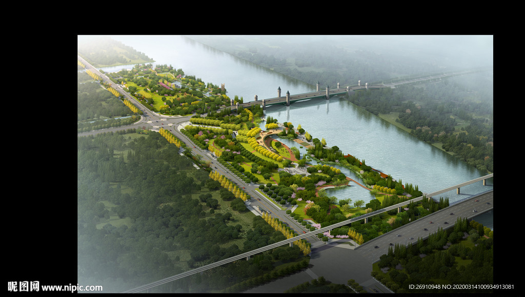 城市公园景观一角