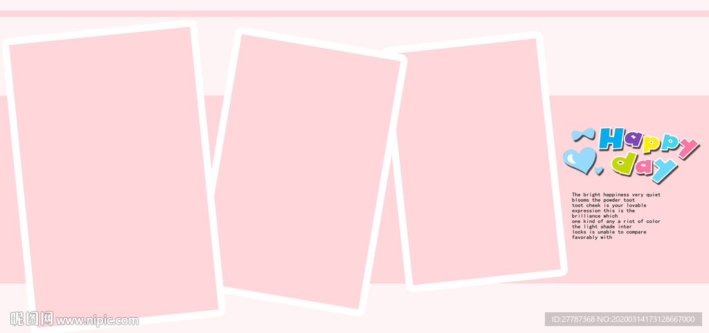 粉色相册模板 儿童摄影 女孩