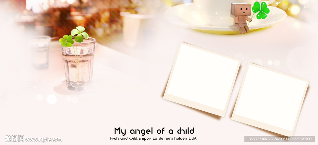 儿童相册照片模板图片 清新背景