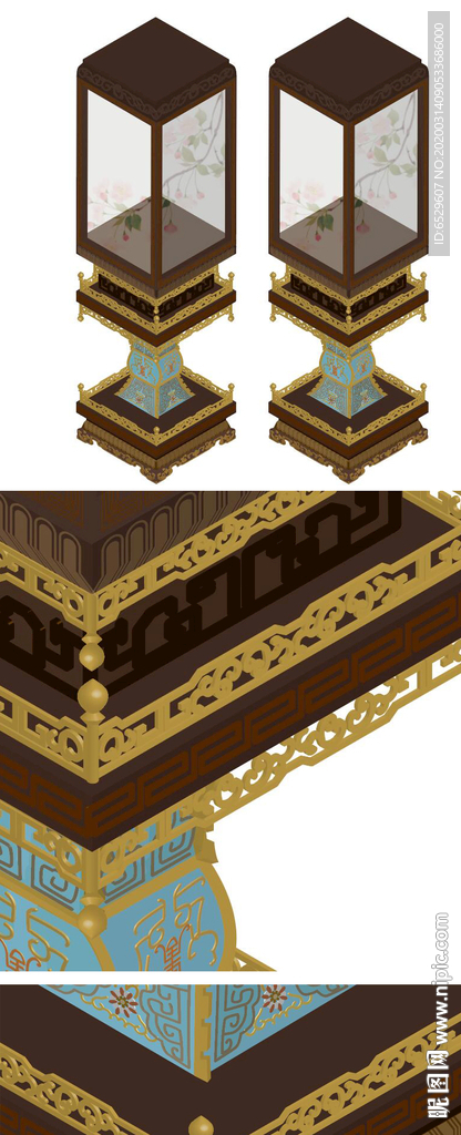 原创2.5D百分百还原清代宫灯