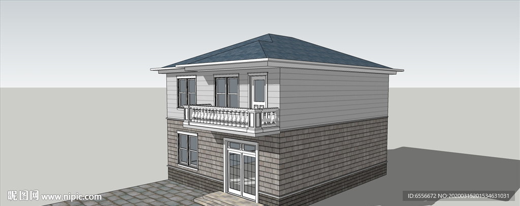 独栋别墅建筑模型su
