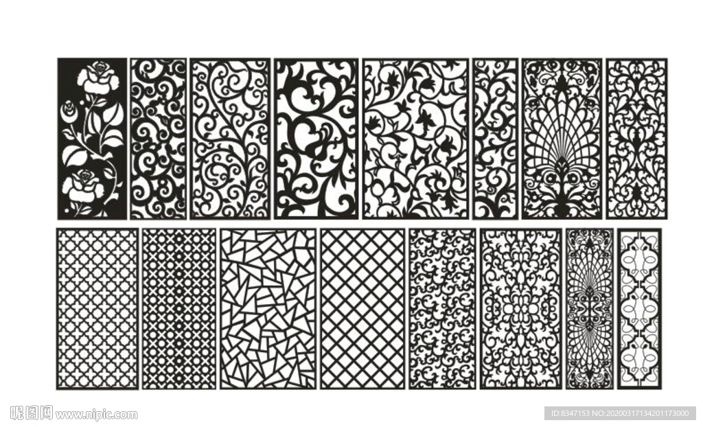 花格 窗花 镂空花纹 屏风 镂