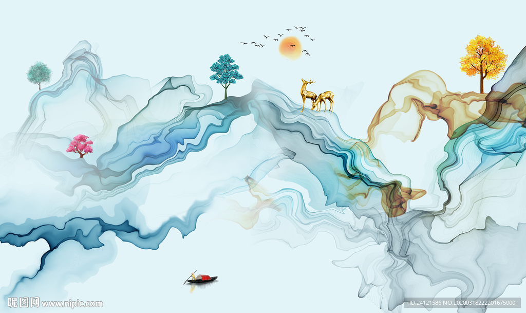 新中式抽象山水