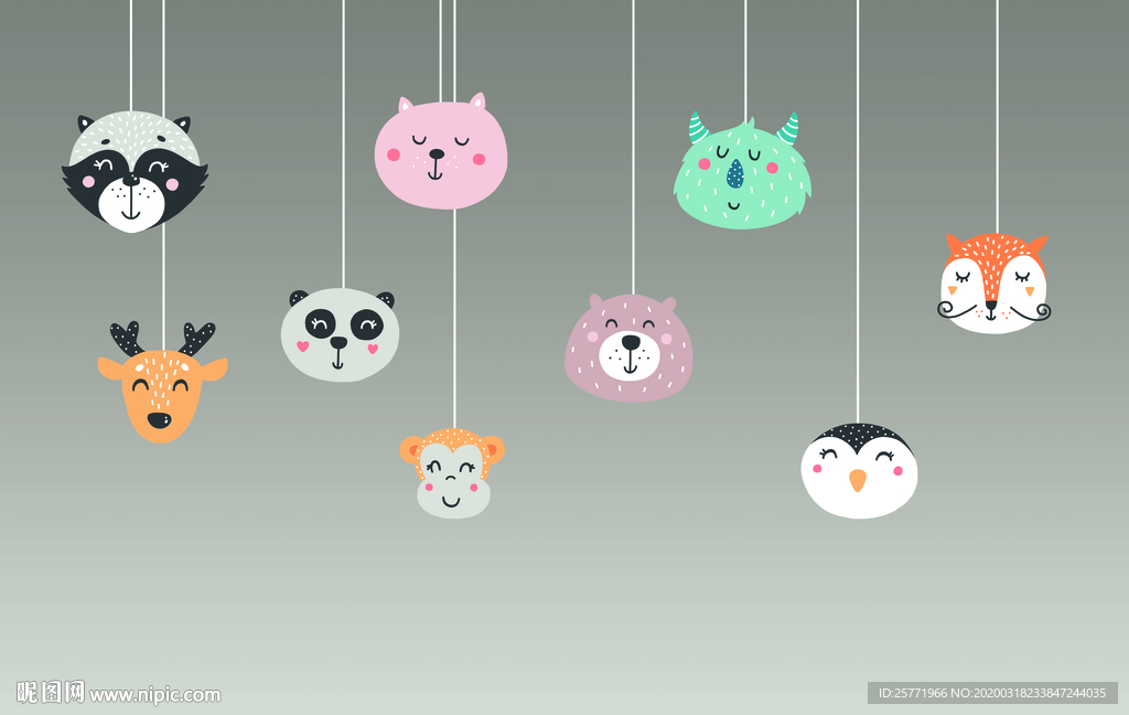 卡通儿童房背景墙儿童房背景墙