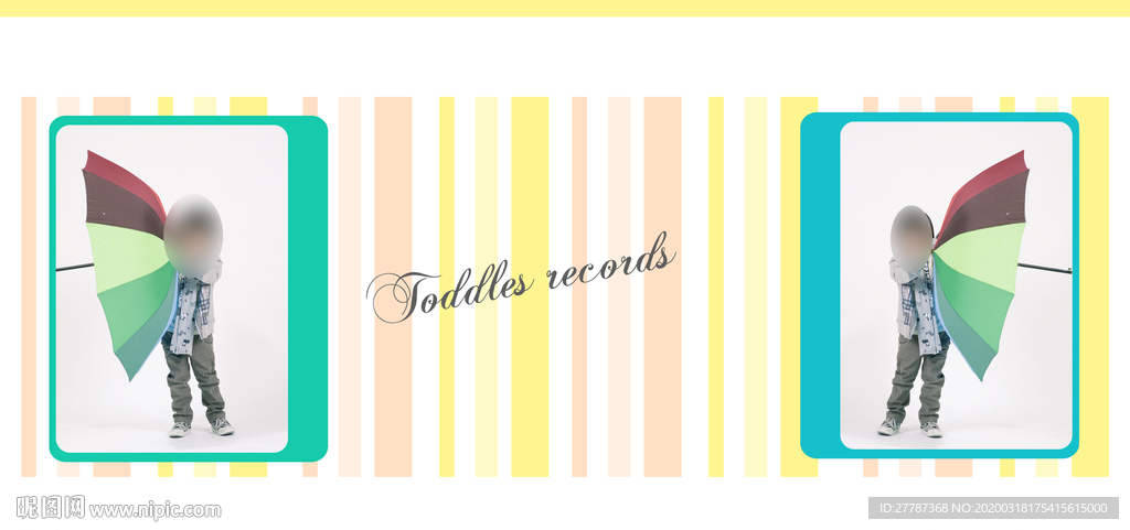 儿童相册模板 炫彩背景