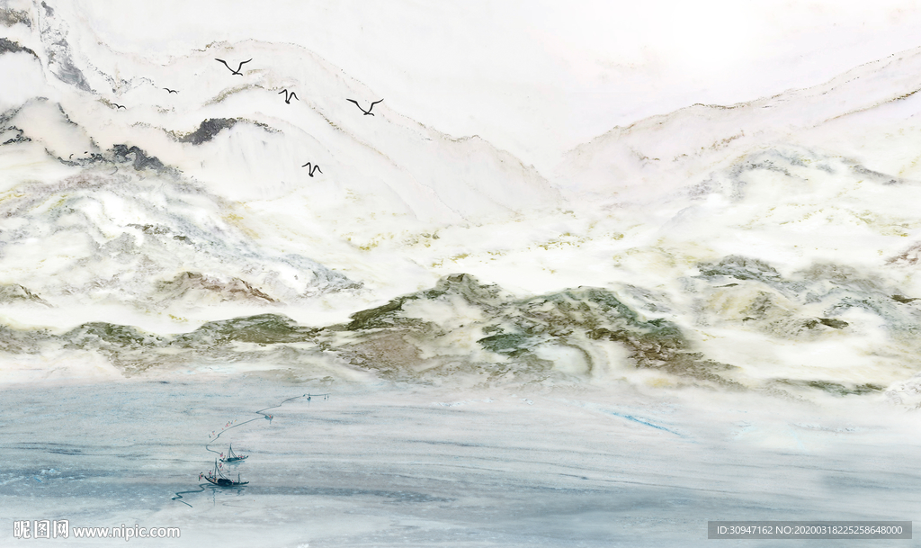 现代 山水石纹背景 TIF分层