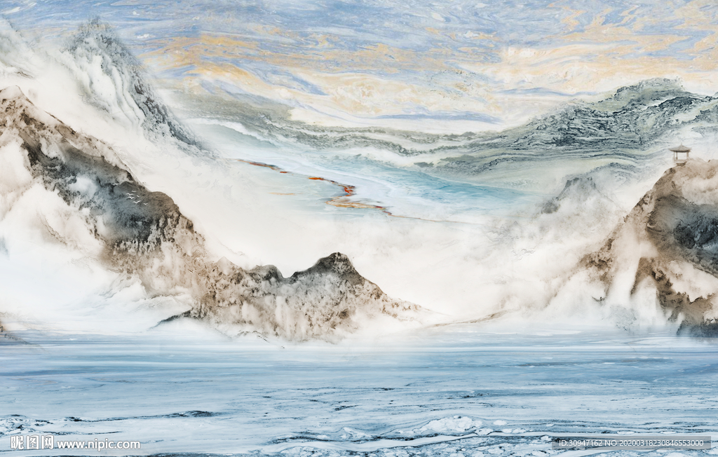 客厅新石纹背景墙 TIF分层