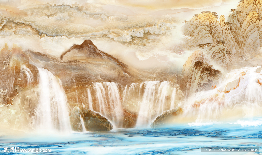 大厅新石纹背景墙 TIF分层