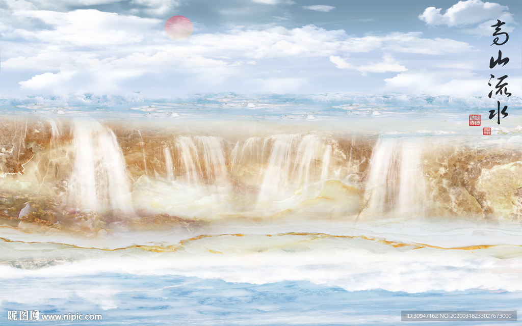 别墅新石材背景墙 TIF分层