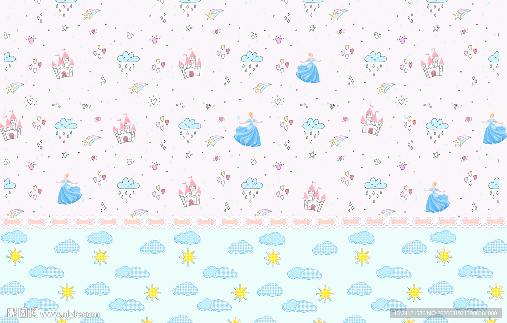 儿童房墙布背景墙