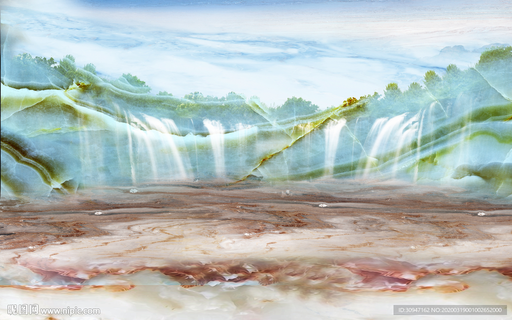 现代新石材背景墙 TIF分层