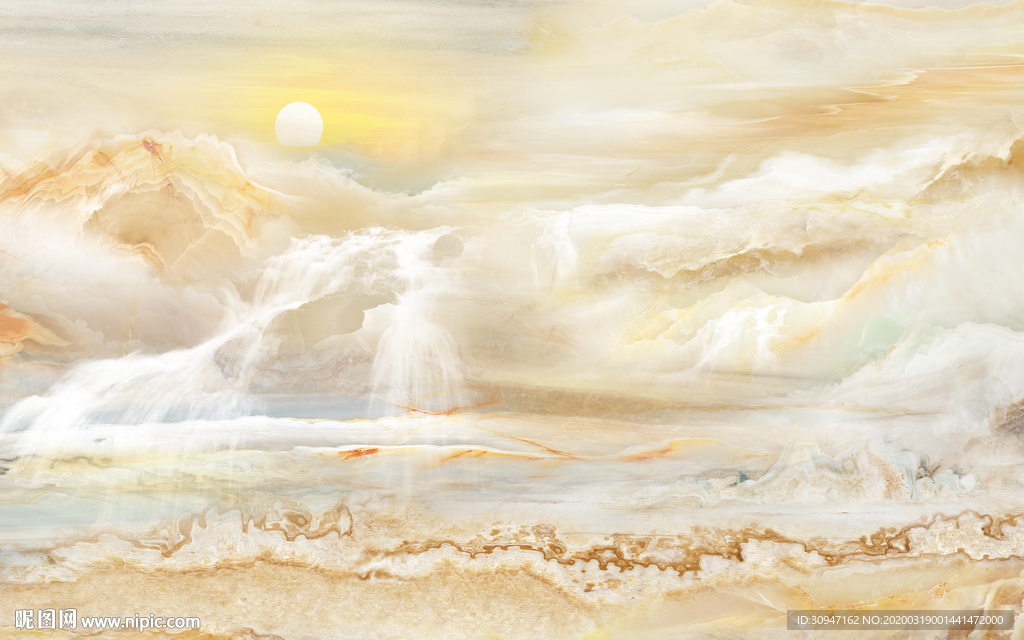 新款新石材背景墙 TIF分层