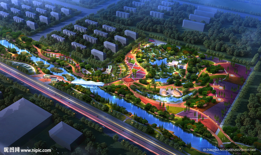 景观效果图公园效果图夜景效果图