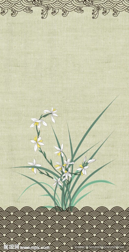 玉兰装饰画兰花 冬兰 兰草花