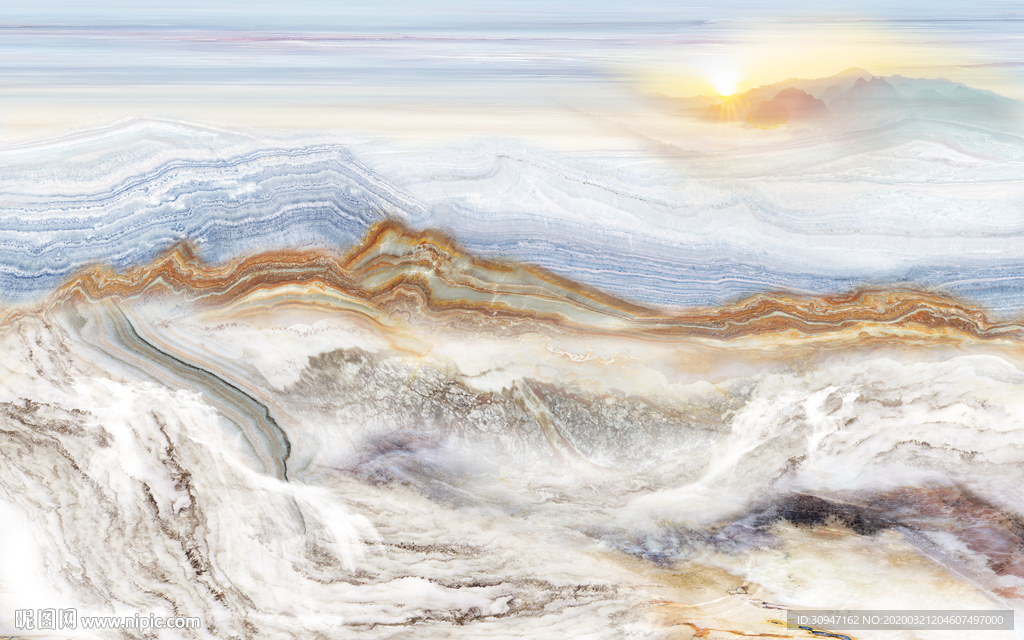 旭日大气石纹山水 TIF分层