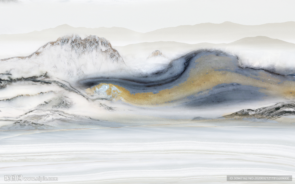 极品大气石纹山水 TIF分层