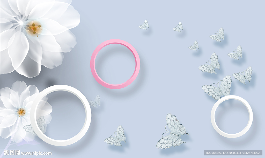 蝶恋花时尚电视背景墙