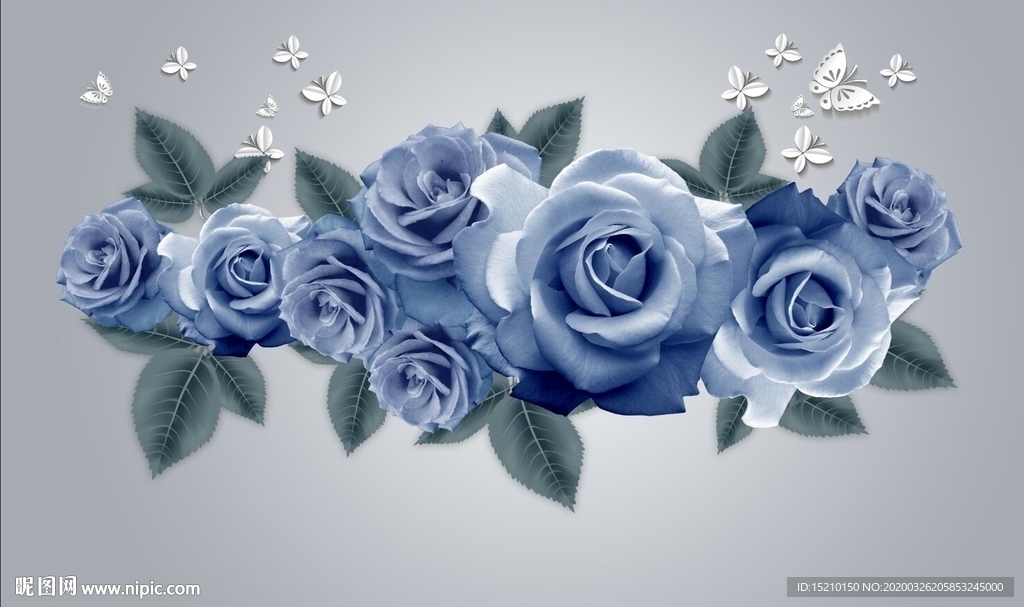 梦幻玫瑰花电视背景墙