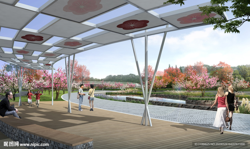 园林公园景观效果图