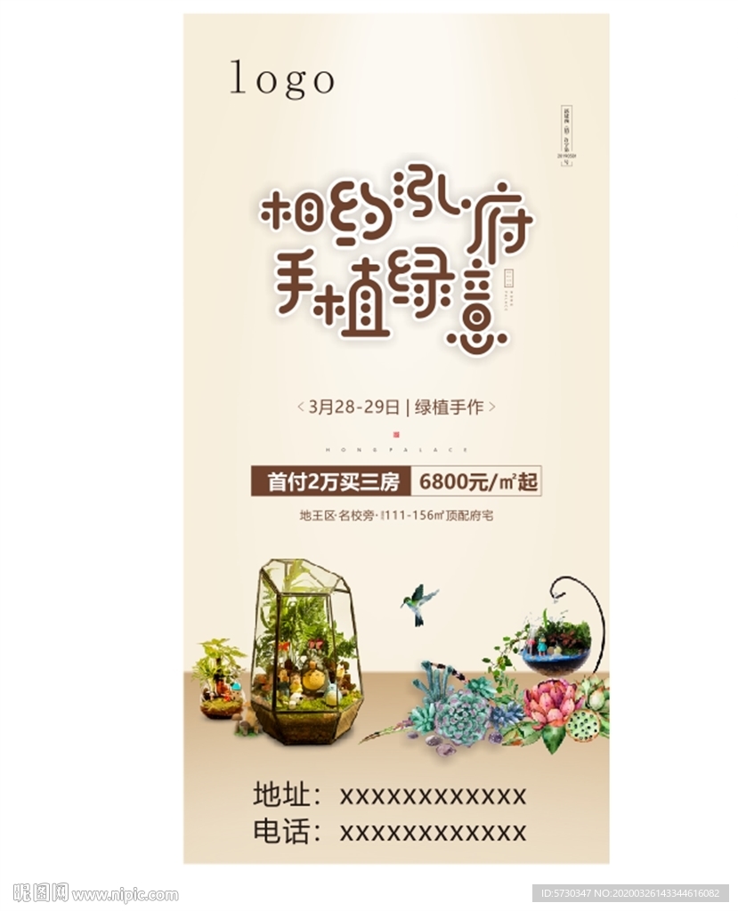 手植绿植盆栽微景观地产多肉