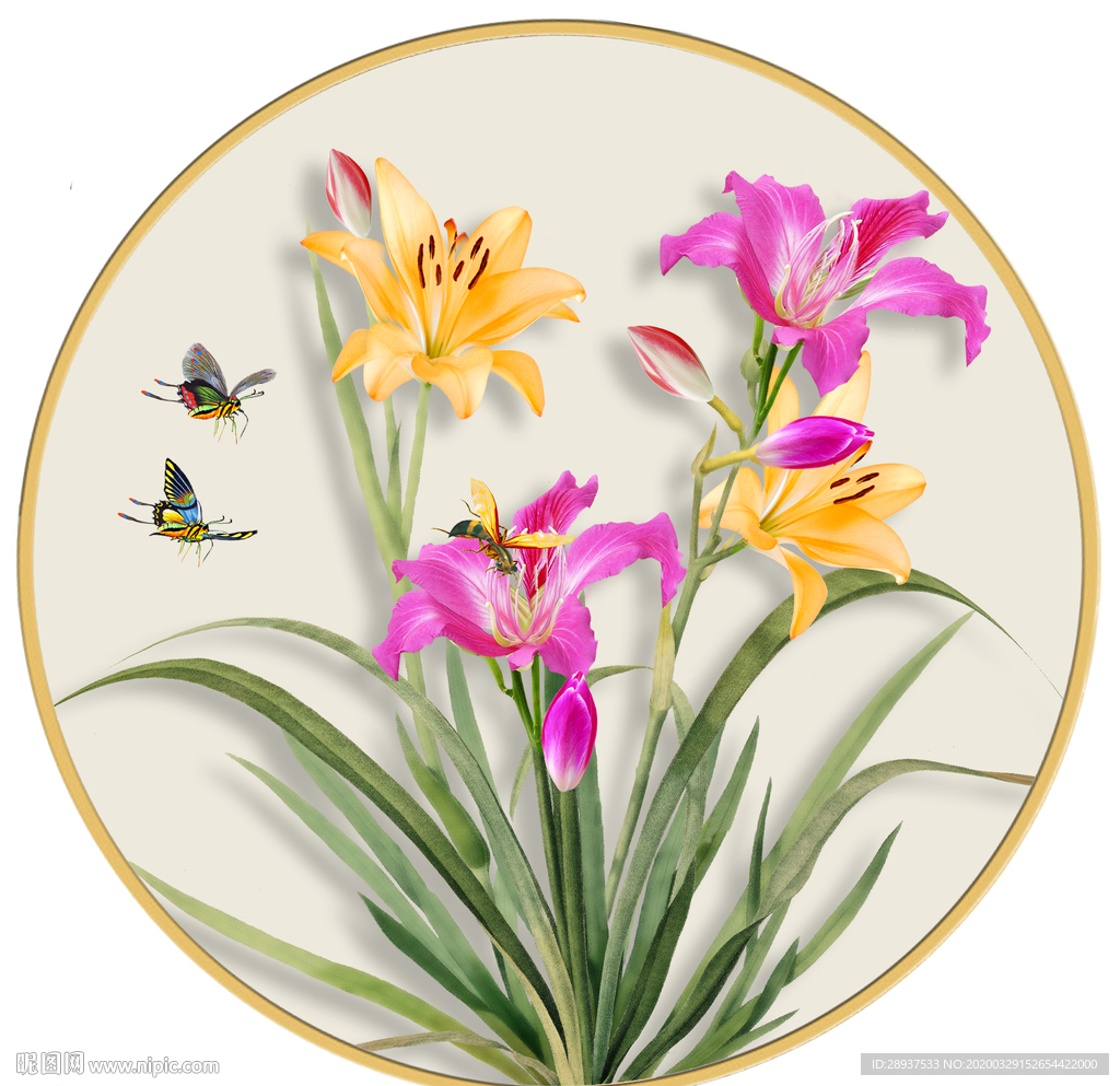 原创高清兰花装饰画壁画