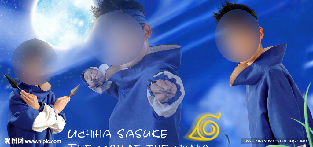 儿童相册模版 蓝色背景