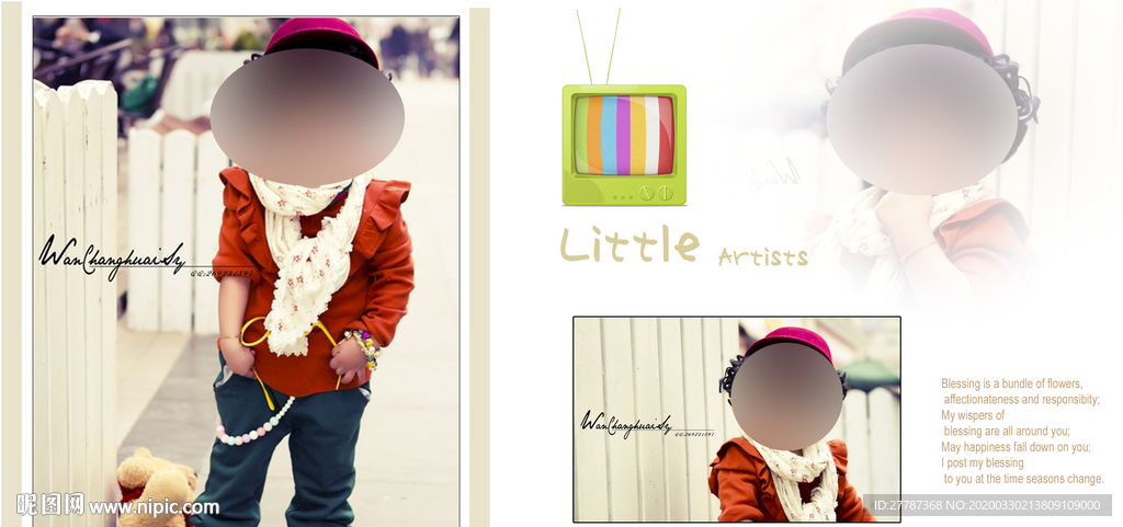 儿童相册模板 清新背景