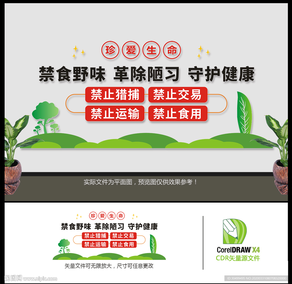 禁食野味文化墙